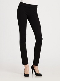 Translate unmistakable style into your casual wardrobe with these ultra-stretch leggings, secured by a comfortable elastic waistband. THE FITMedium rise, about 9Inseam, about 29THE DETAILSElastic waistband71% viscose/23% polyamide/6% elastaneDry cleanImportedModel shown is 5'11 (178cm) wearing US size 4.