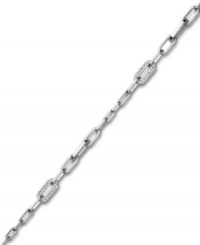 Embrace the elegance of Swarovski's simple, delicate chain link bracelet. A lovely, ladylike look that will never go out of style, it's adorned with clear pavé crystal detailing and set in silver tone mixed metal. Approximate length: 6-1/4 inches. Embrace the elegance of Swarovski's simple, delicate chain link bracelet. A lovely, ladylike look that will never go out of style, it's adorned with clear pavé crystal detailing and set in silver tone mixed metal. Approximate length: 6-1/4 inches.