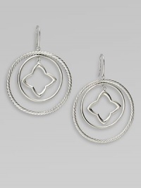 From the Quatrefoil Collection. A beautiful, geometric design full of movement and textures in sterling silver. Sterling silverLength, about 2Hook backImported From the Quatrefoil Collection. A beautiful, geometric design full of movement and textures in sterling silver. Sterling silverLength, about 2Hook backImported
