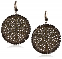 Liz Palacios Piedras Jet Swarovski Crystallized Circle Earrings Liz Palacios Piedras Jet Swarovski Crystallized Circle Earrings