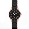 New Marc Jacobs Mbm2564 Black Silicone Rose Gold Womens Watch