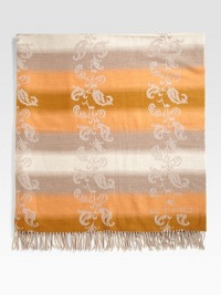 Fresh stripes and a unique paisley renews the classic throw, woven in Italy from fine wool with fringed ends and versatile style. Fringed endsLogo corner detail59 X 75WoolDry cleanMade in Italy Fresh stripes and a unique paisley renews the classic throw, woven in Italy from fine wool with fringed ends and versatile style. Fringed endsLogo corner detail59 X 75WoolDry cleanMade in Italy