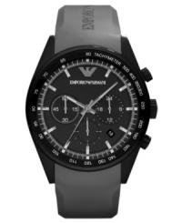 Cool gray hues lend a modern touch to this sporty luxury watch from Emporio Armani. Cool gray hues lend a modern touch to this sporty luxury watch from Emporio Armani.