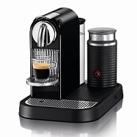 Combining two of their most popular products, the architecture-inspired CitiZ Espresso Maker with the Aeroccino Plus frother, this all-in-one machine is sure to appeal to design enthusiasts and coffee connoisseurs alike. Premium ground coffee capsules and a button-activated milk frother, make it a cinch to brew the perfect cup every time. Combining two of their most popular products, the architecture-inspired CitiZ Espresso Maker with the Aeroccino Plus frother, this all-in-one machine is sure to appeal to design enthusiasts and coffee connoisseurs alike. Premium ground coffee capsules and a button-activated milk frother, make it a cinch to brew the perfect cup every time.