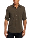 Calvin Klein Sportswear Men's Long Sleeve Roll-Up Sleeve Woven Shirt