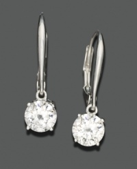 Captivating earrings by Eliot Danori. Featuring round-cut cubic zirconia (1 ct. t.w.) set in rhodium-plated silvertone mixed metal. Approximate drop: 1 inch. Captivating earrings by Eliot Danori. Featuring round-cut cubic zirconia (1 ct. t.w.) set in rhodium-plated silvertone mixed metal. Approximate drop: 1 inch.