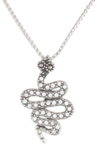 Judith Jack Double Impact Sterling Silver and Marcasite Snake Pendant Necklace, 18 Judith Jack Double Impact Sterling Silver and Marcasite Snake Pendant Necklace, 18
