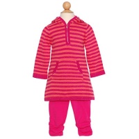 Nicole Miller Pink Stripe 2pc Hooded Sweater Fall Outfit Girls 12M