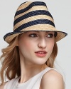 Aqua Striped Fedora