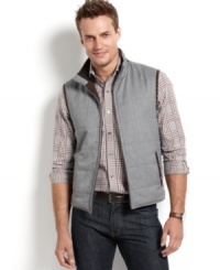 Two looks for the price of one. This quilted vest from Tasso Elba is designed to be fully reversible. Two looks for the price of one. This quilted vest from Tasso Elba is designed to be fully reversible.