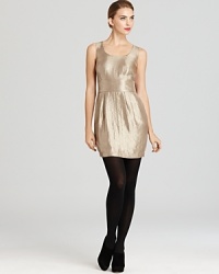 A gold medal winner for fall fetes, posh parties and stylish soirées in between, this shining Tegan dress flaunts the metallic trend and rage of the season in a flattering sleeveless silhouette. A gold medal winner for fall fetes, posh parties and stylish soirées in between, this shining Tegan dress flaunts the metallic trend and rage of the season in a flattering sleeveless silhouette.
