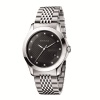 Gucci Men's YA126405 G-Timeless Medium Diamond Marker Black Dial Watch