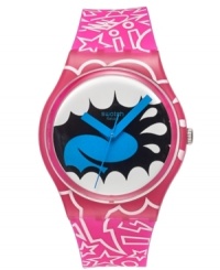 Let out your love for Swatch with this playful Shout Out collection watch. Let out your love for Swatch with this playful Shout Out collection watch.