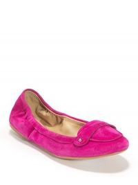 THE LOOKMoccasin design with silvertone stud accentsElastic backTHE MATERIALLeather upperMan made lining and soleORIGINImported THE LOOKMoccasin design with silvertone stud accentsElastic backTHE MATERIALLeather upperMan made lining and soleORIGINImported