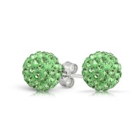 Fathers Day Gifts Bling Jewelry 925 Silver Peridot Color Crystal Stud Earrings Shamballa Inspired 8mm Fathers Day Gifts Bling Jewelry 925 Silver Peridot Color Crystal Stud Earrings Shamballa Inspired 8mm