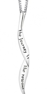Sterling Silver The Journey Is The Reward Twisted Pendant Necklace, 18 Sterling Silver The Journey Is The Reward Twisted Pendant Necklace, 18