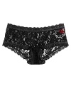 Say hello to Hanky Panky's signature lace boyshorts, embellished with a cute Hello Kitty jewel detail at the waist. Style #482KITTY.