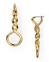 A jewel box staple from T Tahari, these twisted linear earrings bring simply-styled glamor to your look, cast in gold plated metal.