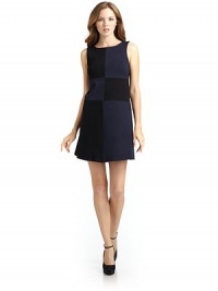 THE LOOKRoundneckTwo-tone colorblock panelsSleevelessPullover styleTHE FITAbout 34 from shoulder to hemTHE MATERIALPolyester/rayon/spandexCARE & ORIGINDry cleanImportedModel shown is 5'9 (175cm) wearing US size Small. THE LOOKRoundneckTwo-tone colorblock panelsSleevelessPullover styleTHE FITAbout 34 from shoulder to hemTHE MATERIALPolyester/rayon/spandexCARE & ORIGINDry cleanImportedModel shown is 5'9 (175cm) wearing US size Small.