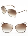 These rounded, streamlined aviators from designer Jimmy Choo are the perfect neutral in shades of bronze.