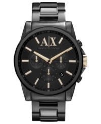 The watch makes the man. This handsome design from AX Armani Exchange makes your presence known. The watch makes the man. This handsome design from AX Armani Exchange makes your presence known.
