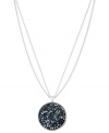 A dazzling disc pendant stands front and center on this necklace from Kenneth Cole New York. Blue and silver-tone faceted beads add a vibrant touch to the chain crafted from silver-tone mixed metal. Approximate length: 16 inches + 3-inch extender. Approximate drop: 1-1/2 inches.