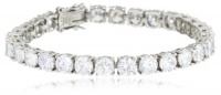 Sterling Silver Round-Cut Cubic Zirconia Tennis Bracelet, 7.25