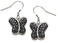 Original Star K(tm) Black and White Cubic Zirconia Butterfly Earrings in 925 Sterling Silver Original Star K(tm) Black and White Cubic Zirconia Butterfly Earrings in 925 Sterling Silver