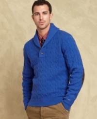 Bring classic fall style to your look this season with this sharp shawl-collar sweater from Tommy Hilfiger. Bring classic fall style to your look this season with this sharp shawl-collar sweater from Tommy Hilfiger.