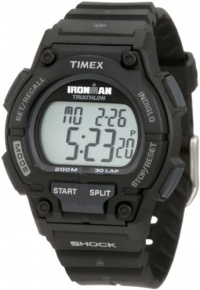 Timex Men's T5K196 Ironman Classic Shock 30-Lap Black/Blue Resin Strap Watch
