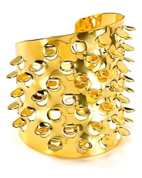Fall for the textured allure of this scale-like statement cuff, which is crafted from gold tone plate. By Alexis Bittar. Fall for the textured allure of this scale-like statement cuff, which is crafted from gold tone plate. By Alexis Bittar.