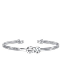 Love Knot, 14K White Gold Diamond Knot Bangle Bracelet, 1/6 ctw. Love Knot, 14K White Gold Diamond Knot Bangle Bracelet, 1/6 ctw.