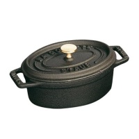 Staub Mini .25 Quart Oval Cocotte, Black Matte Staub Mini .25 Quart Oval Cocotte, Black Matte