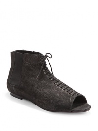 THE LOOKLeather upper with metallic finishLace-up closureOpen toeElastic side insetsTHE MATERIALLeather upperLeather lining and soleORIGINImported THE LOOKLeather upper with metallic finishLace-up closureOpen toeElastic side insetsTHE MATERIALLeather upperLeather lining and soleORIGINImported