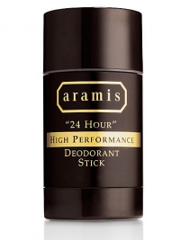 An intensive DEODORANT stick that provides continuous long-term odor and wetness protection. Scented with the classic Aramis scent. 2.6 oz. An intensive DEODORANT stick that provides continuous long-term odor and wetness protection. Scented with the classic Aramis scent. 2.6 oz.