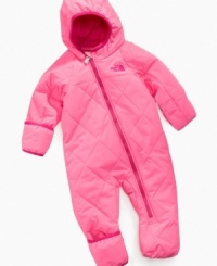 It's a wrap! She'll stay toasty in chilly conditions when you bundle her up in this insulated bunting from The North Face. It's a wrap! She'll stay toasty in chilly conditions when you bundle her up in this insulated bunting from The North Face.