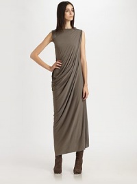Artful draping adds a sculptural element to this soft, floor-length knit design.BoatneckShoulder gathersSide drapeAbout 53 from natural waist70% rayon/15% nylon/15% cottonDry cleanMade in Italy of imported fabricModel shown is 5'11 (180cm) wearing US size 4. Artful draping adds a sculptural element to this soft, floor-length knit design.BoatneckShoulder gathersSide drapeAbout 53 from natural waist70% rayon/15% nylon/15% cottonDry cleanMade in Italy of imported fabricModel shown is 5'11 (180cm) wearing US size 4.