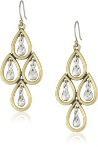 Lucky Brand Two-Tone Tear Drop Chandelier Earrings Lucky Brand Two-Tone Tear Drop Chandelier Earrings