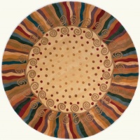 Area Rug 5x5 Round Contemporary Beige Color - Momeni New Wave Rug from RugPal Area Rug 5x5 Round Contemporary Beige Color - Momeni New Wave Rug from RugPal