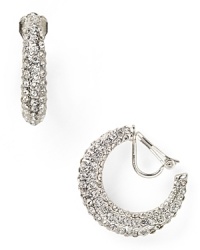 Lauren Ralph Lauren Medium Pave Encrusted Hoop Earrings Lauren Ralph Lauren Medium Pave Encrusted Hoop Earrings