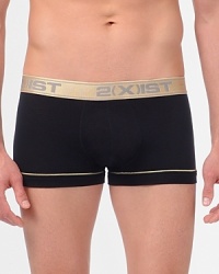 Trunk-style boxer briefs crafted in lightweight, stretch modal with gold logo waistband and piped trim. By 2(x)ist. Trunk-style boxer briefs crafted in lightweight, stretch modal with gold logo waistband and piped trim. By 2(x)ist.