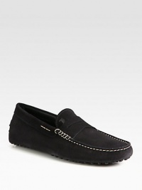A sophisticated slip-on crafted from rich, buttery suede with signature sole and contrast stitching for a modern touch.Suede upperLeather liningPadded insoleRubber soleMade in Italy A sophisticated slip-on crafted from rich, buttery suede with signature sole and contrast stitching for a modern touch.Suede upperLeather liningPadded insoleRubber soleMade in Italy