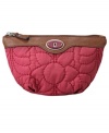 Carry your cosmetics in style with this quilted bag by Fossil. Contrast trim and colorful logo detail give an ultra cool look to this everyday necessity.
