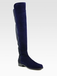 Contemporary and sleek design rendered in lush suede, backed by contrasting micro stretch fabric for superior fit. Stacked heel, 1¼ (30mm)Shaft, 20½Leg circumference, 13Suede and stretch micro fabric upperPull-in styleLeather liningRubber solePadded insoleImportedThis style runs true to size. We recommend ordering your usual size for a standard fit. Contemporary and sleek design rendered in lush suede, backed by contrasting micro stretch fabric for superior fit. Stacked heel, 1¼ (30mm)Shaft, 20½Leg circumference, 13Suede and stretch micro fabric upperPull-in styleLeather liningRubber solePadded insoleImportedThis style runs true to size. We recommend ordering your usual size for a standard fit.