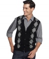 Patterns will make any outfit pop and so will this argyle sweater-vest from Geoffrey Beene.