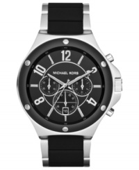 Climb the social ladder with this black and silver Rocktop watch from Michael Kors. Climb the social ladder with this black and silver Rocktop watch from Michael Kors.