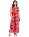 Jones New York Women's Plus-Size Ruffled Maxi Dress