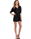 BCBGeneration Women's Black 3/4 Sleeve Romper Dress, Black, 0