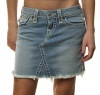 True Religion Women's Sadie Cut Off Light Blue w/White Wash Denim Skirt