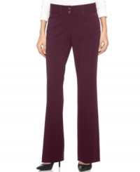Flatter your figure in these affordably chic pants from Alfani, featuring slimming, feminine tailoring and the perfect amount of stretch for a comfortable fit. Flatter your figure in these affordably chic pants from Alfani, featuring slimming, feminine tailoring and the perfect amount of stretch for a comfortable fit.